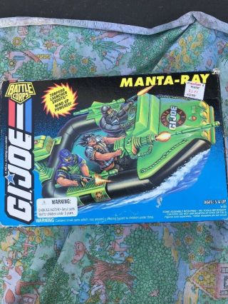 Gi Joe Vintage Vehicle Battle Corps 1994 Manta Ray Raft W/ Box