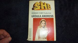 Old Book She Hammer Film Production Ursula Andress Rider Haggard Hodder