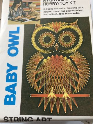 Baby Owl Thread Art String Art Kit Vintage