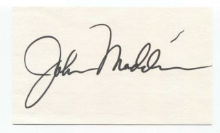 John Madden Signed 3x5 Index Card Autographed Vintage Signature Football