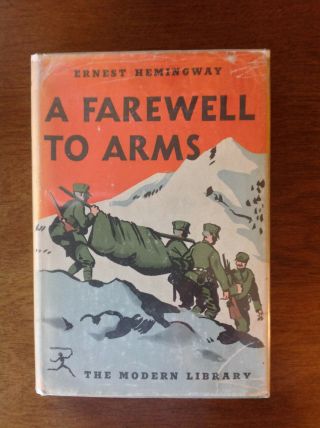 Hemingway Ernest First Edition Thus A Farewell To Arms Modern Library In Dj Vg