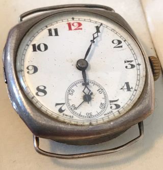 Vintage 1927 Silver Hallmark Trench Watch 925 Joblot House Swiss Made