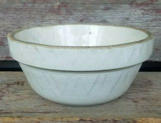 Vintage Ruckels Pottery White Hall Ill Stoneware Sawtooth 10 1/2 In.  Bowl