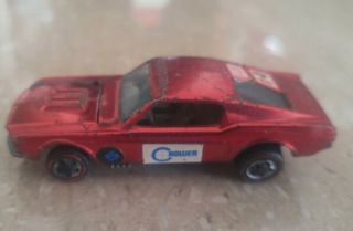 Hot Wheels Vintage Redline Custom Mustang red USA with broken hood pin with wear 2