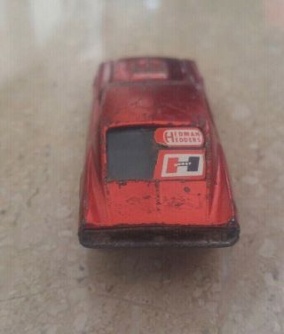 Hot Wheels Vintage Redline Custom Mustang red USA with broken hood pin with wear 5