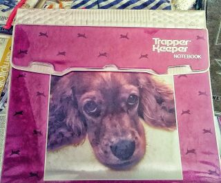 Vintage Trapper Keeper by Mead Dog Puppy Cocker Spaniel Binder 80s 1980s 3