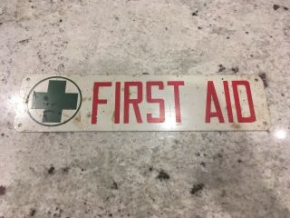 Vintage First Aid Station Sign Not A Porcelain Sign