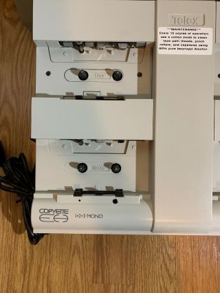 Telex Copyette 1 2 3 High Speed Mono Cassette Copier Tape Duplicator & Cover 4