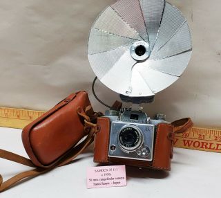 Vintage Samoca 35 Iii Rangefinder Film Camera Ezumar Lens W/ Flash Attachment