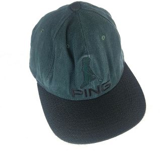 Vintage Ping Golf Hat Forest Green Adjustable Back Hat Usa Made Unisex Mens