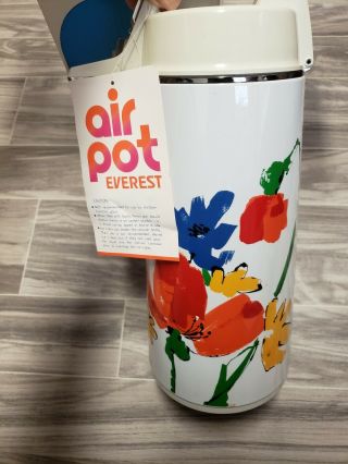 1970s Vintage Everest Air Pot Hot/cold Beverage Dispenser 1.  9 Liter - Great Cont.