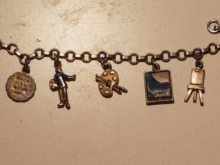 Vintage Childs Charm Bracelet Artist,  Picture,  Easel,  When I Grow Up