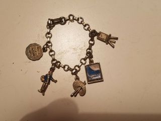 Vintage Childs Charm Bracelet Artist,  Picture,  Easel,  When I Grow Up 2