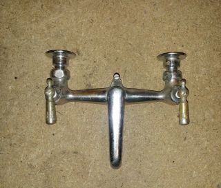 Vintage Sink Tub Farm Faucet Claw Foot Chrome Over Brass Parts Repair