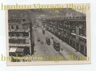 Old Hongkong Photograph Wanchai District Hong Kong Note Trams Vintage 1940s