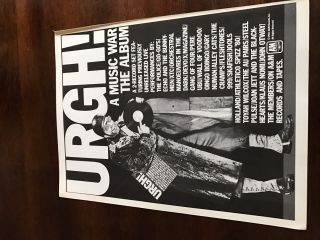 1981 Vintage 8x11 Promo Print Ad For Urgh A Music War The Album A&m Records
