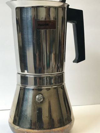 Vintage Stove Top Coffee Maker Made In Italy 18/10 Inox /fagor