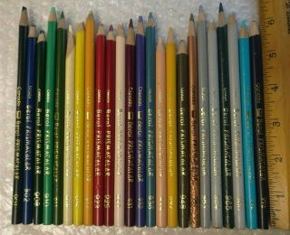 Vintage Berol Prismacolor Colored Pencil Crayon Set Of 24 Prisma Thick Lead