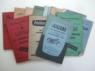 Vintage ‘lightweight’ Motorcycle Books – Maintenance,  Spare Parts,  Etc.