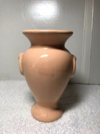 Vintage Camark Pottery Peach Colored Vase With Label