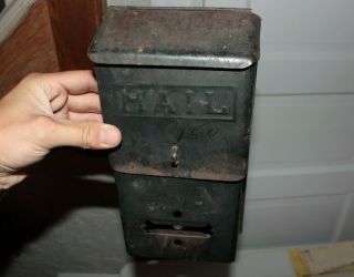 Vintage Mailbox Rustic Letter Box Metal Wall Mount Fulton Illinois Home S10