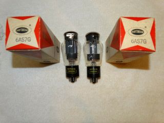 2 X 6as7g Raytheon Tubes Very Strong Matched Pair 6400/6300 & 6700/6650 Nos Nib