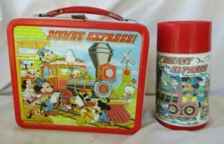 Vintage Disney Express Metal Lunchbox With Thermos Aladdin 1970 