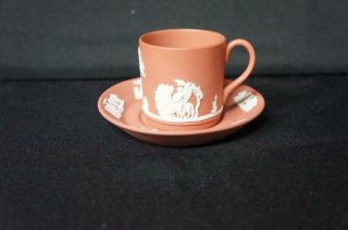 Vintage Wedgwood Terra Cotta Jasperware Demitasse Cup And Saucer