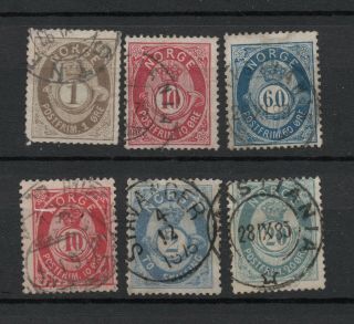 6 Vintage Norway Stamps Priced To Clear Stock