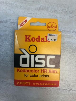 Vintage Nos Kodak Kodacolor Hr Film 2 Discs/30 Exp For Color Prints Exp 11/1984