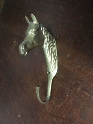 Vintage Cast Brass Horse Head Coat Hook