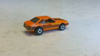 1979 Hot wheels Turbo Mustang Cobra Orange Made In Hong Kong 1/64 VINTAGE 2