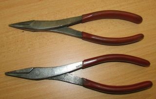 Vintage Snap - On 60r Duck Bill Pliers Plus A Set Of Needle Nose Pliers