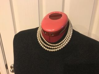 Vintage Triple Strand Marcella Faux Pearl Necklace