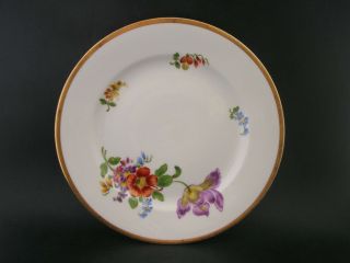 Hutschenreuther Vintage Porcelain Cake Display Plate Hand Painted Flowers C1925