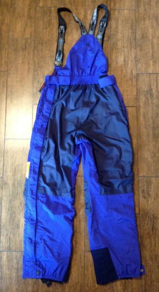 VTG Spyder Snow Pants Ski Bib Overalls Men ' s XL Purple Blue Zip Up Leg Hong Kong 2