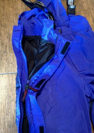 VTG Spyder Snow Pants Ski Bib Overalls Men ' s XL Purple Blue Zip Up Leg Hong Kong 5