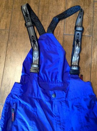 VTG Spyder Snow Pants Ski Bib Overalls Men ' s XL Purple Blue Zip Up Leg Hong Kong 7