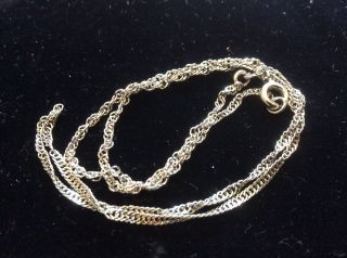Lovely Vintage Marked Italian White Gold Plated On Sterling Silver Chain