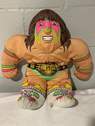 Vintage Ultimate Warrior Wrestling Buddies Plush Pillows 1990 Wwf Wwe Tonka