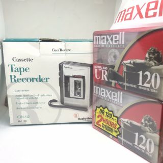 Vintage RadioShack Cassette Tape Recorder W/ Two Cassettes CTR - 112 14 - 1118 2