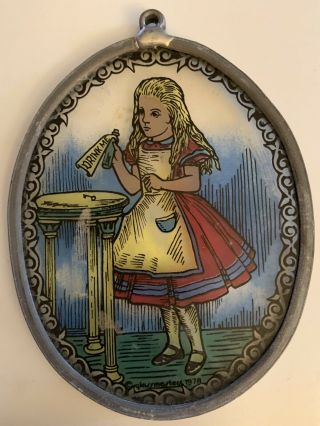 Vintage 1978 Glassmasters Suncatcher - Alice In Wonderland Art