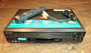 Sony Slv - N55 4 - Head Hi - Fi Stereo Vcr Vhs Player,  Remote & Cables