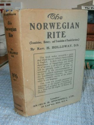 The Norwegian Rite By Rev H Holloway Translated To English First Ed 1934 Rare
