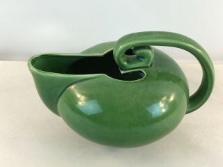 Vtg Mcm Camark Usa 791 Art Deco Pottery Pitcher/teapot - Green