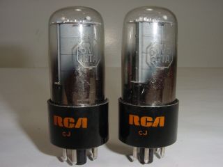 2 Vintage NOS 1960 ' s RCA 6V6 6V6GTA OO Getter Matched Amplifier Tube Pair 2