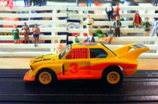 Vintage Aurora Afx Tomy Bmw 320i Turbo 3 Yellow Ho Slot Race Car