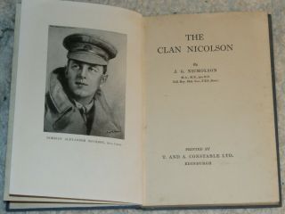 The Clan Nicolson By J.  G Nicholson Scotland Interest No Date C1930 Rare