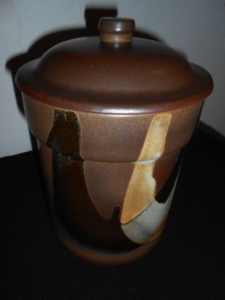 Vintage Pottery Craft Usa Stoneware Jar W/lid Canister Storage