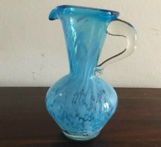 Lovely Vintage Art Glass Murano Handled Jug/vase